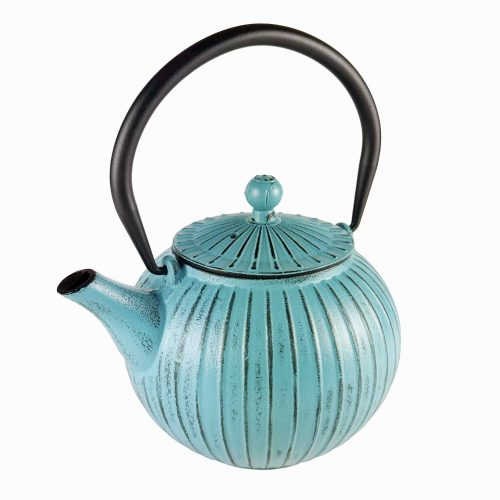 Apsara Turquoise Cast Iron Teapot 800 ml with Stainless Steel Infuser