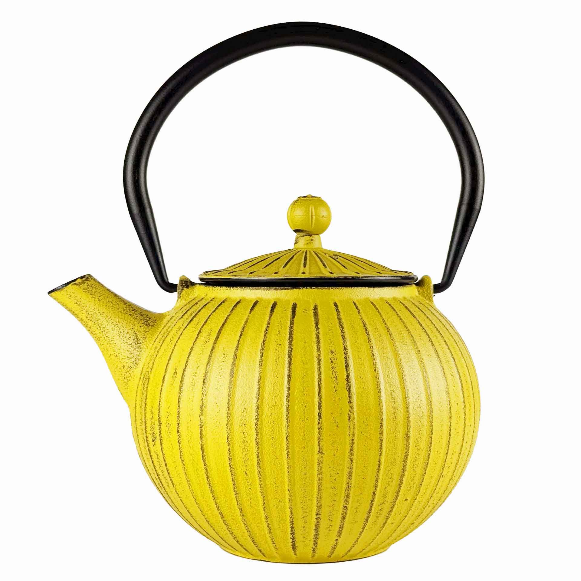 Apsara Yellow Cast Iron Teapot with Stainless Steel Infuser – 800 ml - Image 3