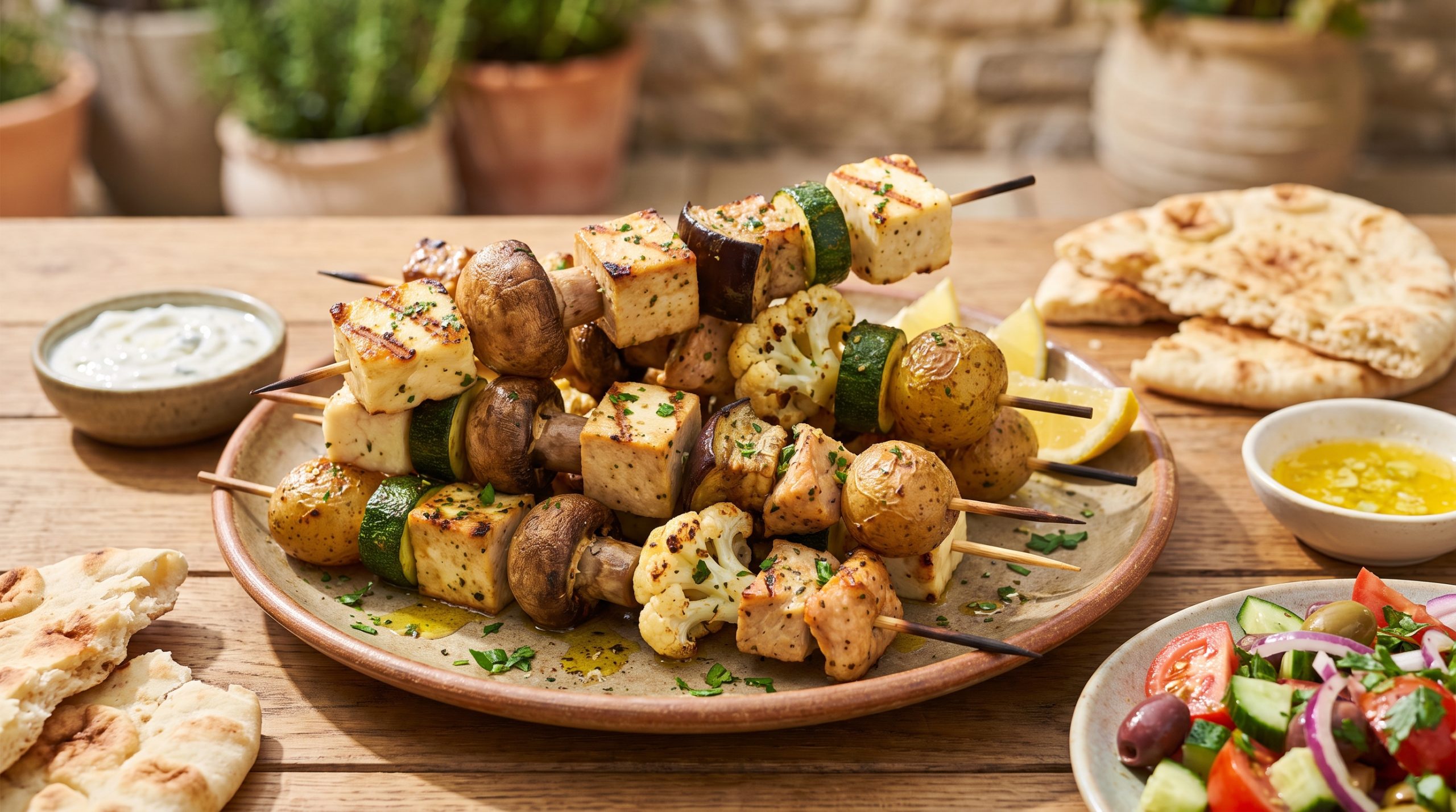 Vegetarian Mediterranean Skewers