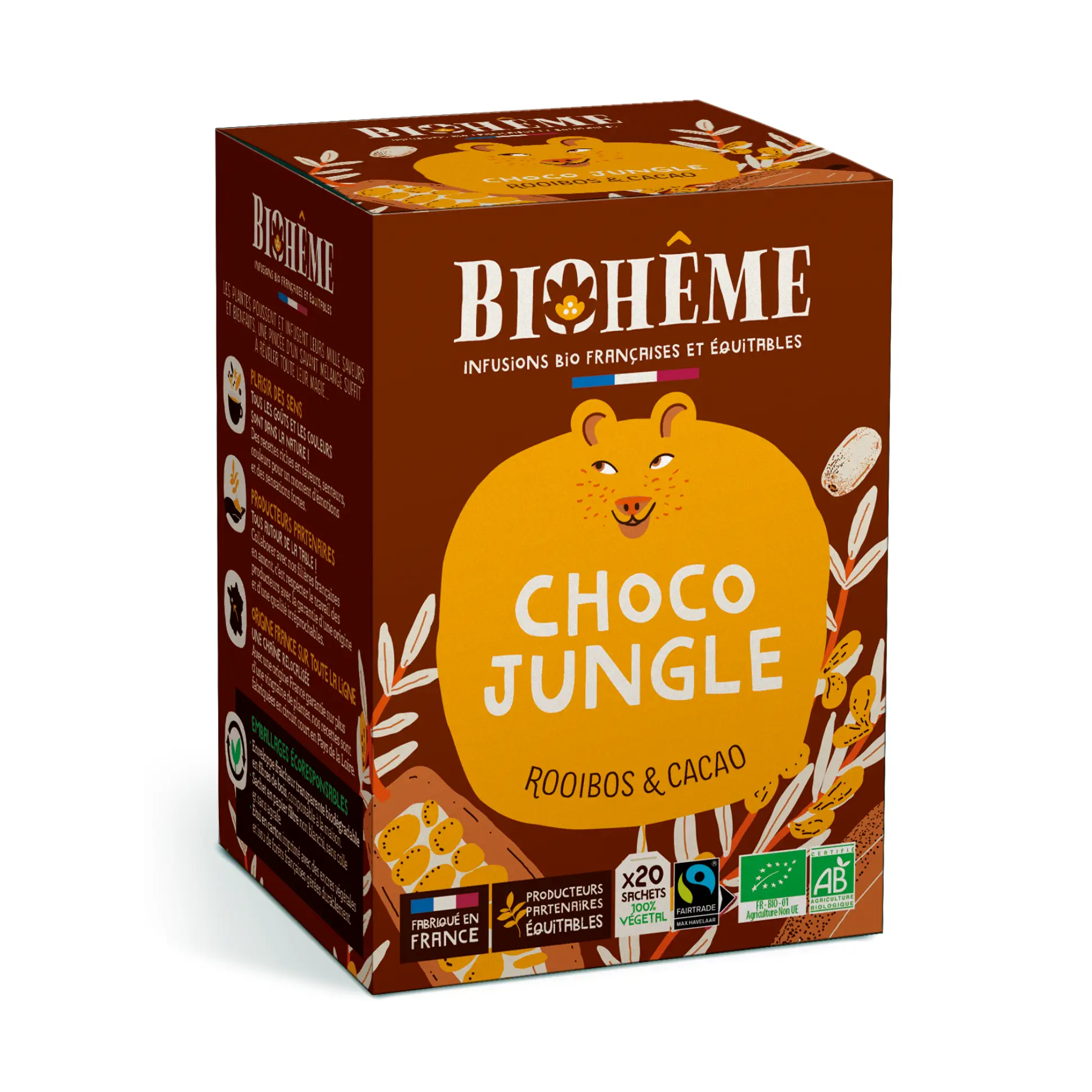 Biohême Organic Choco Jungle Rooibos & Cacao Infusion – 20 Tea Bags