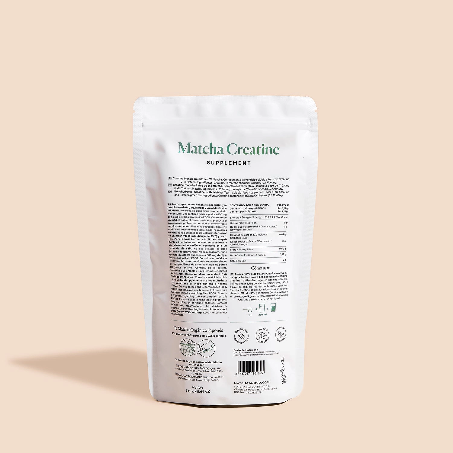Matcha & CO Matcha Creatine – Creatine Monohydrate with Organic Matcha, 330 g - Image 5