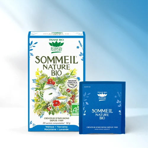 Organic Bedtime Herbal Tea with Lemon Balm & Lavender – 20 Sachets