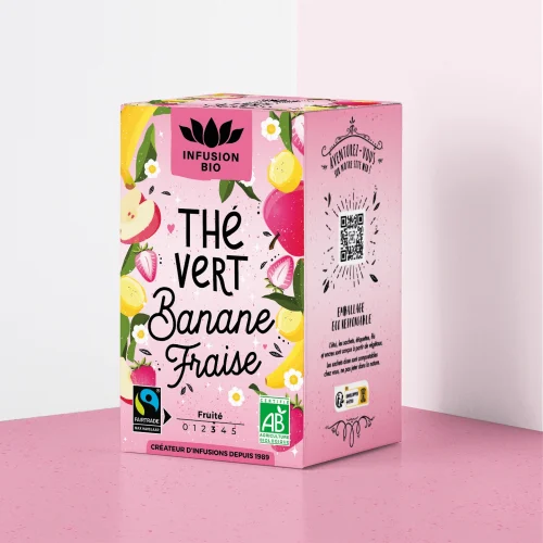 Organic Green Tea with Banana & Strawberry – 16 Tea Bags