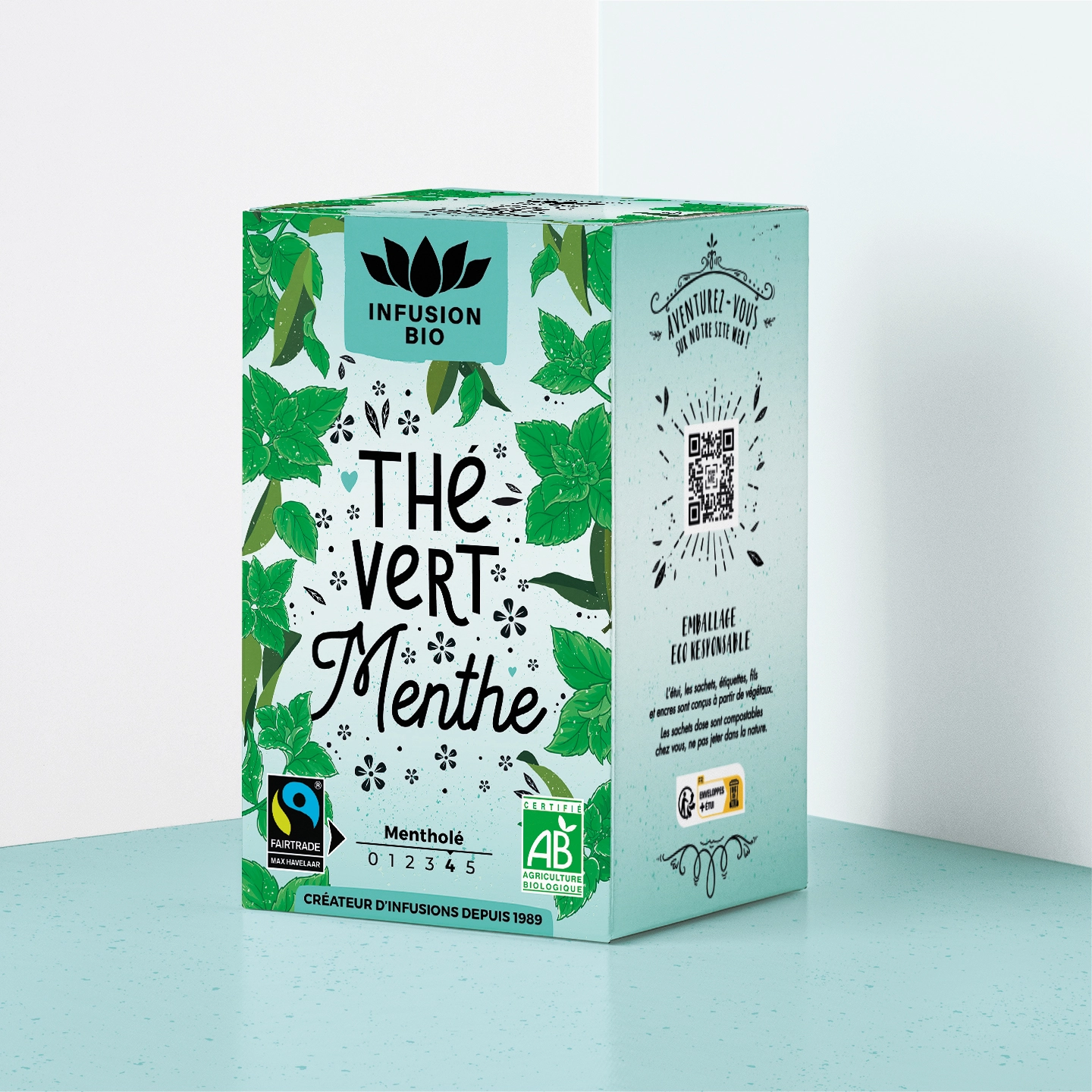 Provence d’Antan Organic Mint Green Tea – 16 Tea Bags