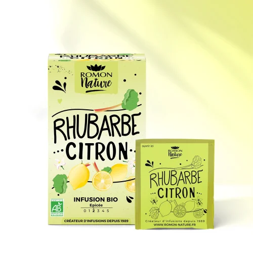 Provence d’Antan Organic Rhubarb & Lemon Herbal Infusion – 16 Tea Bags