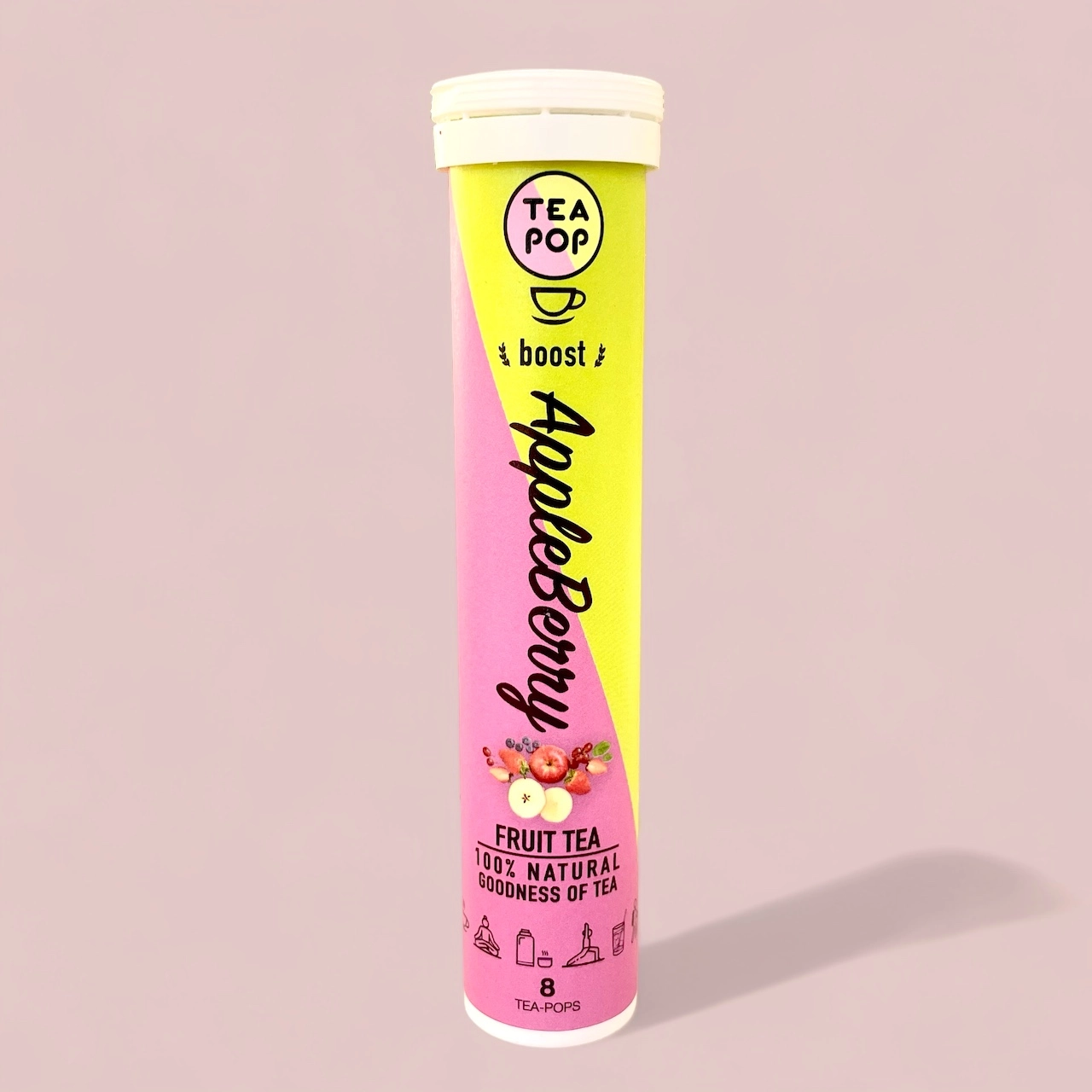 Tea-Pop Appleberry Tea Sticks – Caffeine-Free Fruit & Herbal Infusion, 8 Sticks