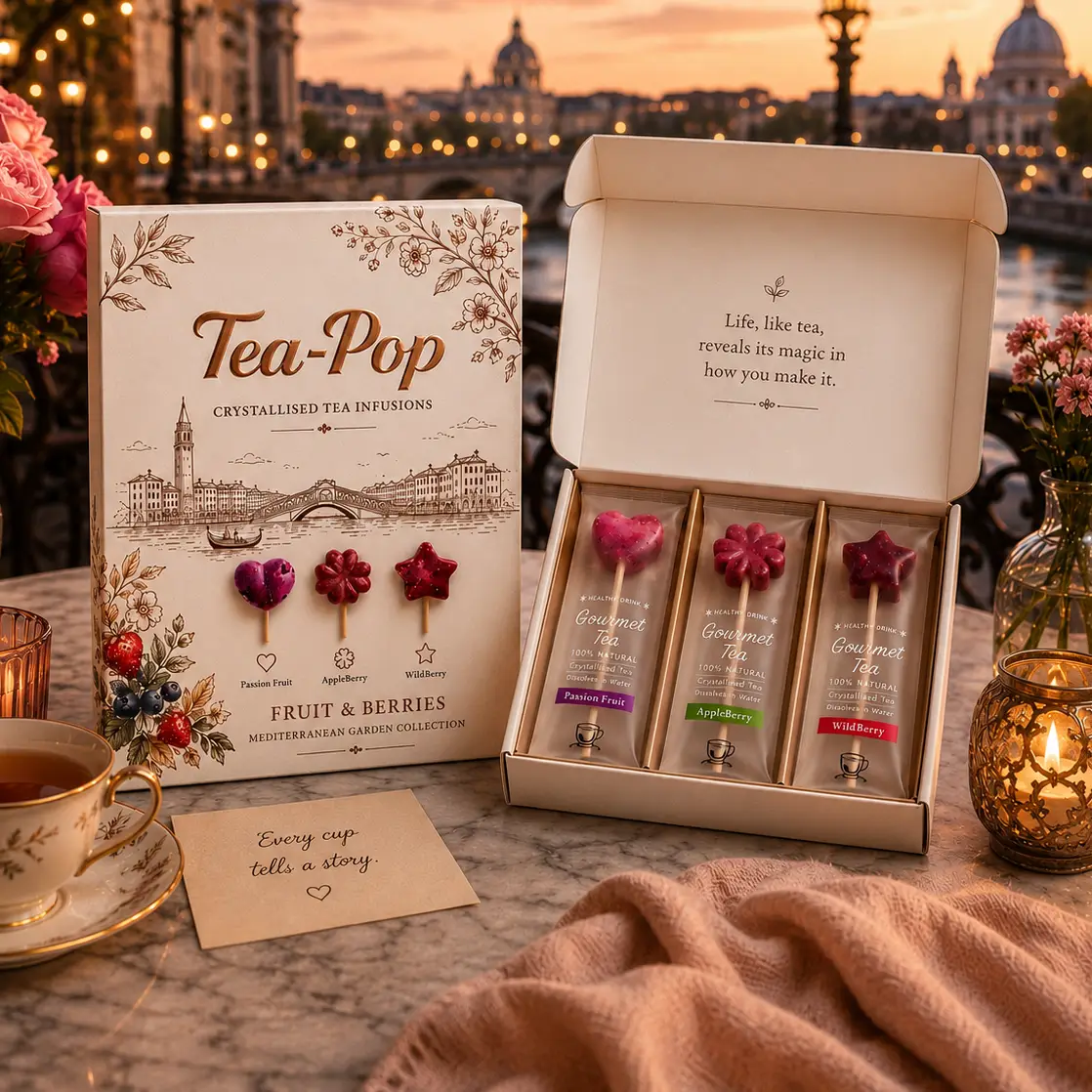 Tea-Pop Fruit & Berries Tea Gift Box – 6 Tea Sticks