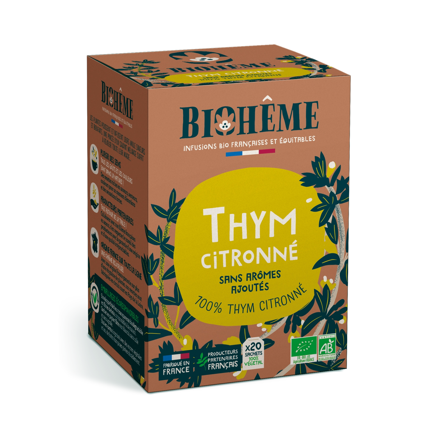Biohême Organic Lemon Thyme Herbal Infusion – 20 Tea Bags