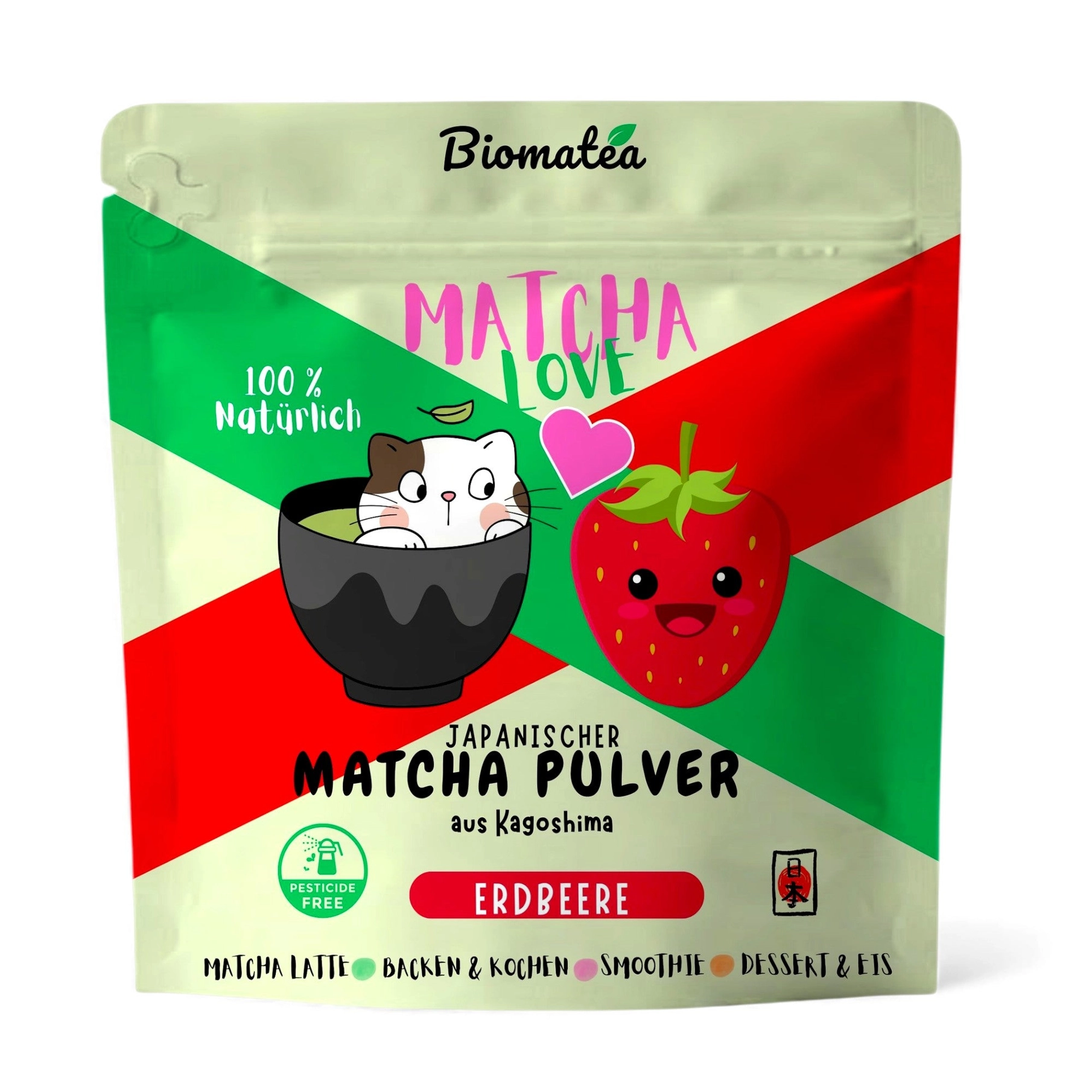 Biomatea Matcha Love Strawberry Matcha Powder – 50g