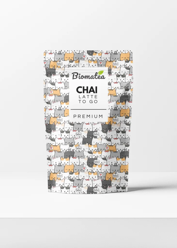 Biomatea Organic Chai Latte Powder – Black Tea & Spices, 100g