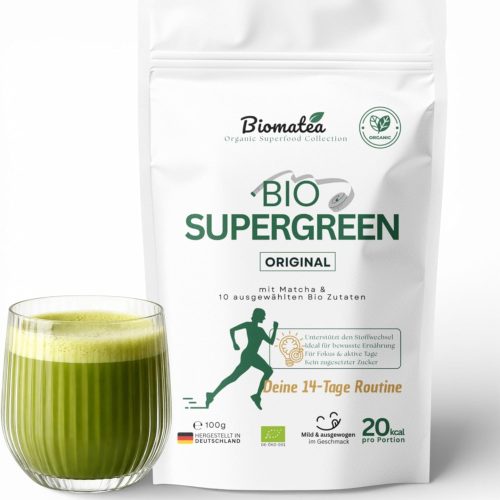 Biomatea Organic Super Greens Powder with Matcha – 100 g