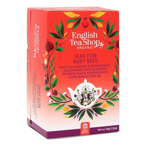 English Tea Shop For Busy Bees Organic Tea Collection – 20 Tea Bags, 5 Varieties