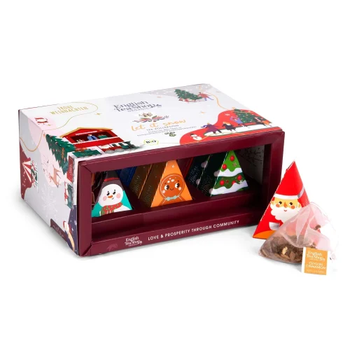 English Tea Shop Let It Snow Organic Tea Gift Set – 12 Pyramid Bags