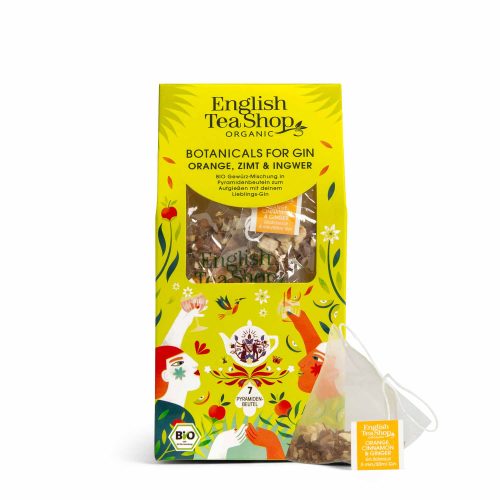 English Tea Shop Organic Gin Botanicals – Orange, Cinnamon & Ginger, 7 Pyramid Bags