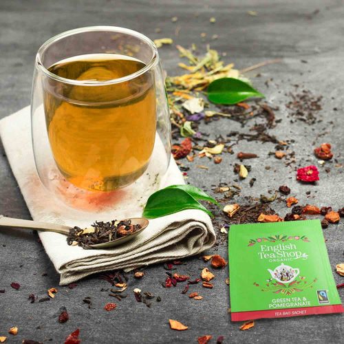 English Tea Shop Organic Pomegranate Green Tea – Fairtrade, 20 Tea Bags