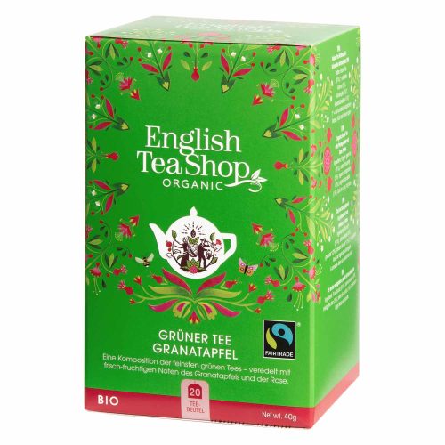 English Tea Shop Organic Pomegranate Green Tea – Fairtrade, 20 Tea Bags