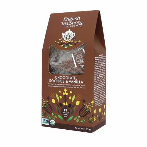 English Tea Shop Organic Rooibos, Cocoa & Vanilla Tea – 15 Pyramid Bags