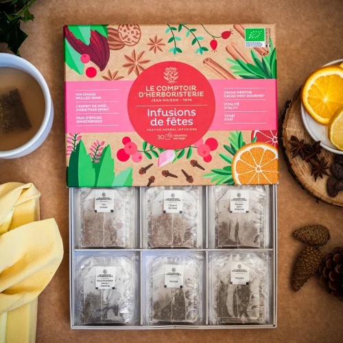 Le Comptoir d’Herboristerie Organic Christmas Infusion Gift Set – 30 Tea Bags
