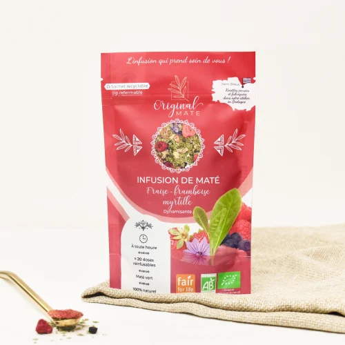 Original Mate Organic Strawberry, Raspberry & Blueberry Yerba Mate – 70g