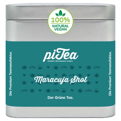piTea Passion Fruit Shot – Tropical Green Tea, 75 g Tin