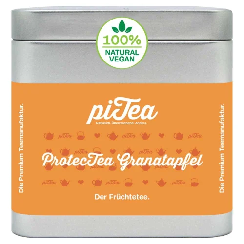 piTea ProtecTea Pomegranate Fruit Tea – Hot & Iced, 75 g Tin