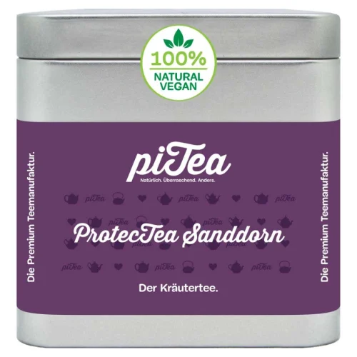 piTea ProtecTea Sea Buckthorn Herbal Tea – Apple Flavour, 50 g Tin