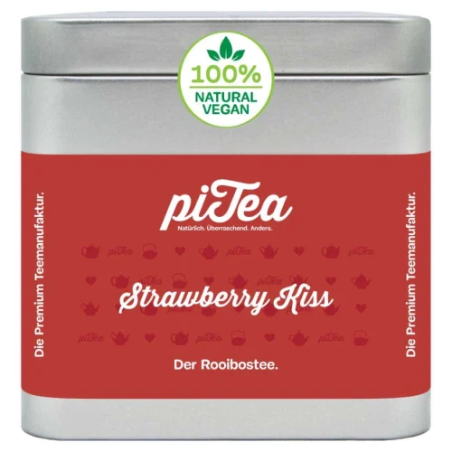 piTea Strawberry Kiss – Strawberry Rooibos Tea, 75 g Tea-Station Tin